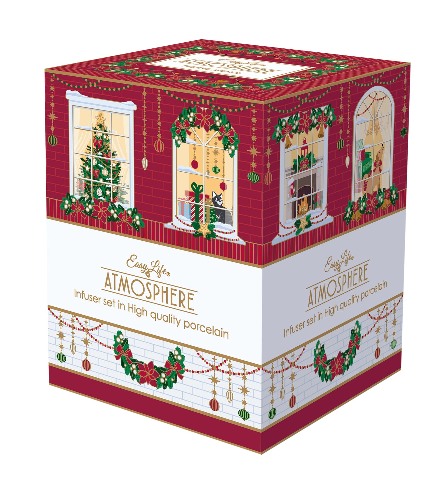 Caneca Fine China 350ml Infusor Festive Avenue com Caixa