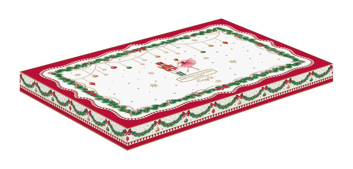 Travessa Oval Magie de Noel Porcelana 35x23,5cm com Caixa