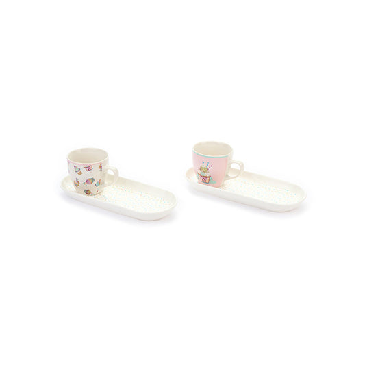 Conjunto  Mini tabuleiro e chávena café