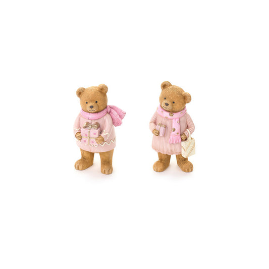 Urso rosa 8,5 X 7,5 X 15,5 cm