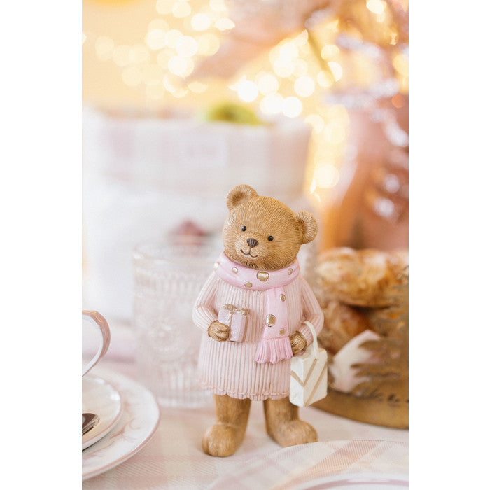 Urso rosa 8,5 X 7,5 X 15,5 cm