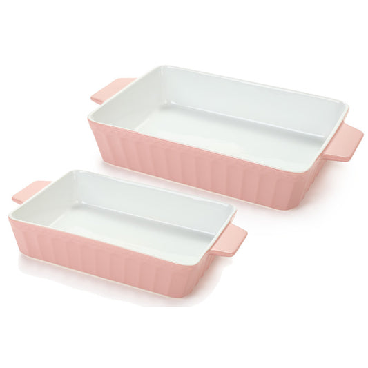 Conjunto de Travessas de forno Cor de Rosa de  30 cm e 26 cm
