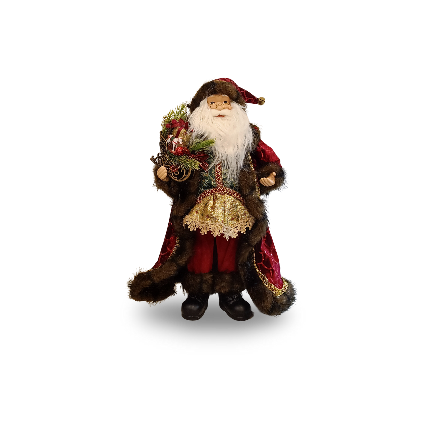 Pai Natal Vermelho e Castanho 30cm