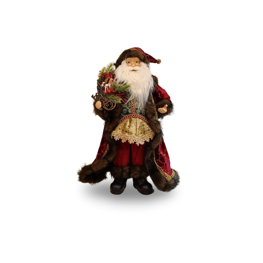 Pai Natal Vermelho e Castanho 30cm