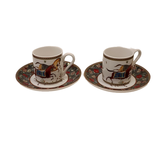 Chávenas de café cavalos (par)
