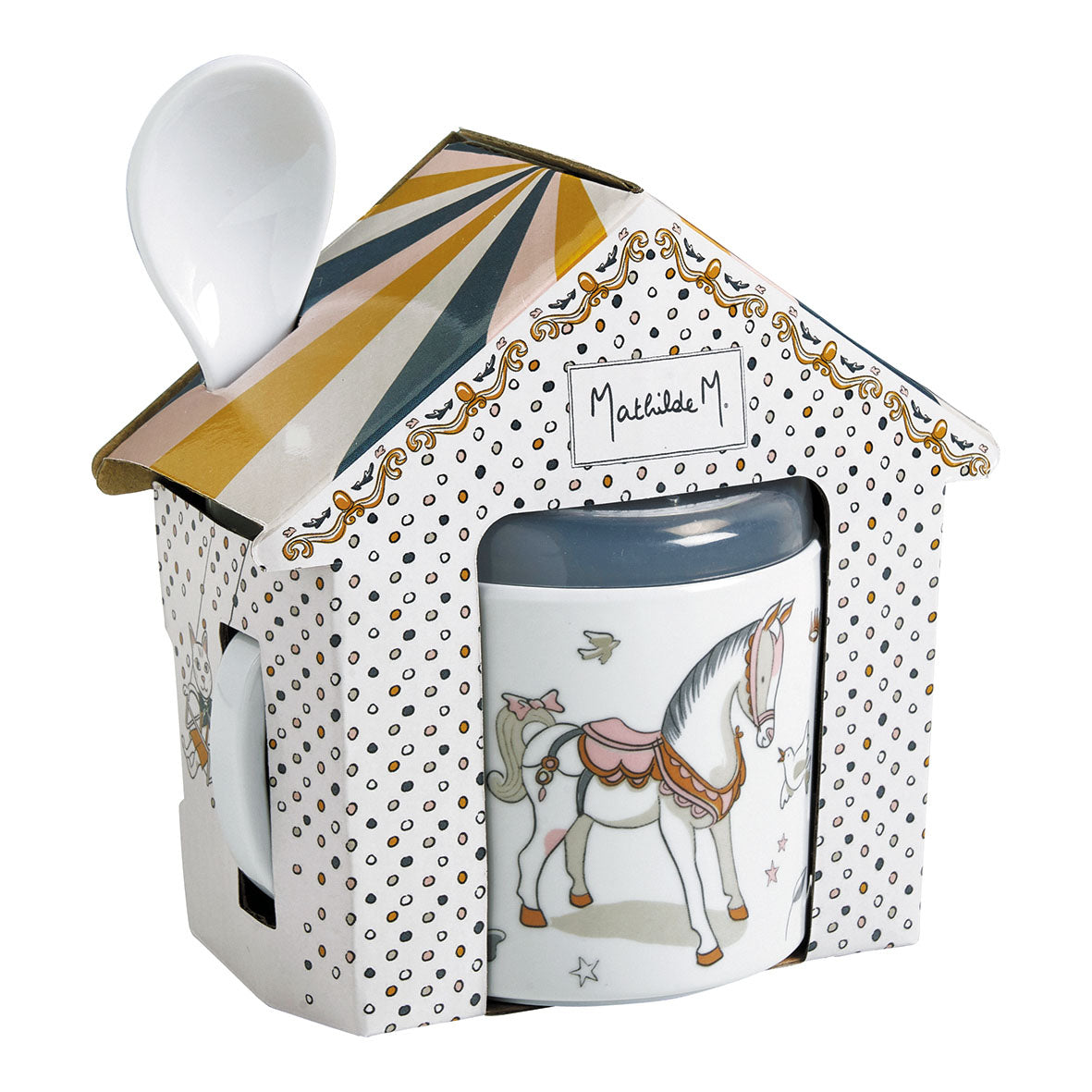 Coffret para Bébé com copo de beber  18 cl e colher