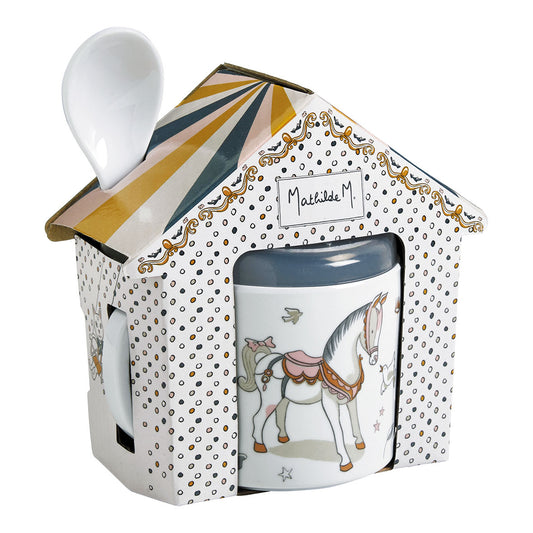 Coffret para Bébé com copo de beber  18 cl e colher