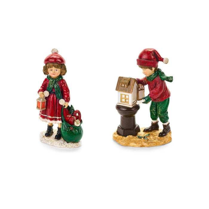 Enfeite de Natal  par de Crianças em resina