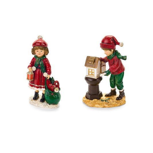 Enfeite de Natal  par de Crianças em resina