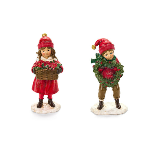 Enfeites de Natal  par de Crianças em resina