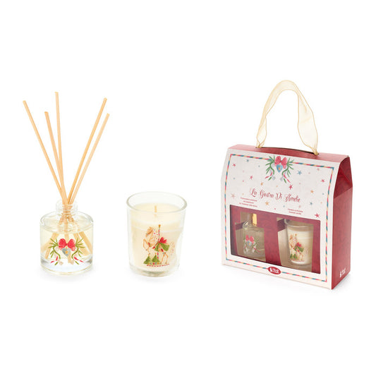 Set de difusor 50 ml e vela 50 gr.  em vidro com caixa