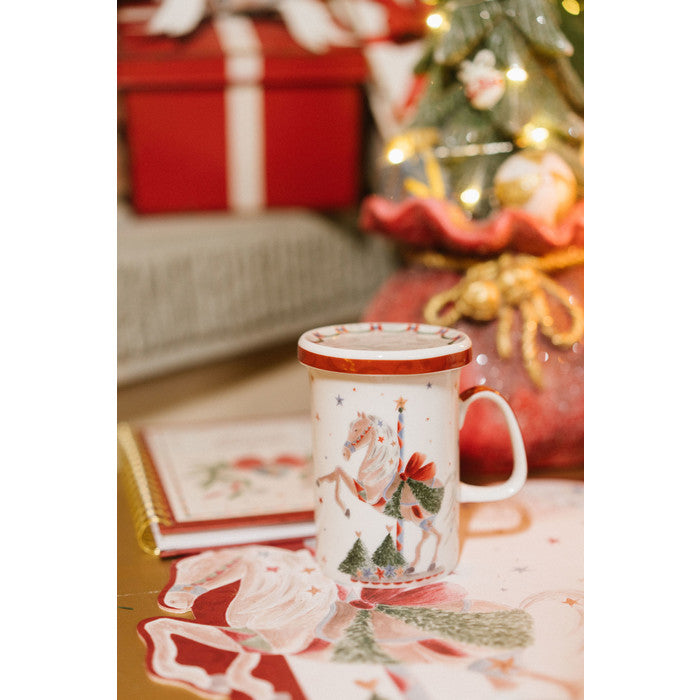 Mug em porcelana com tampa em caixa   380 ml