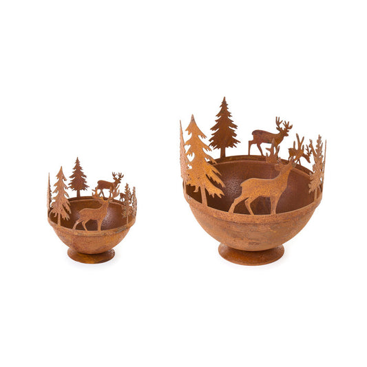 Taças de Metal com Renas e Árvores 14 / 23 cm
