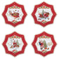 Conjunto 4 Pratos Bolo Christmas Memories 16cm com Caixa