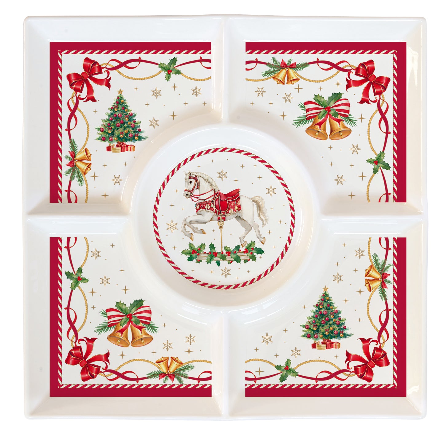 Prato Aperitivos CTAL Porcelana 25x25cm com Caixa