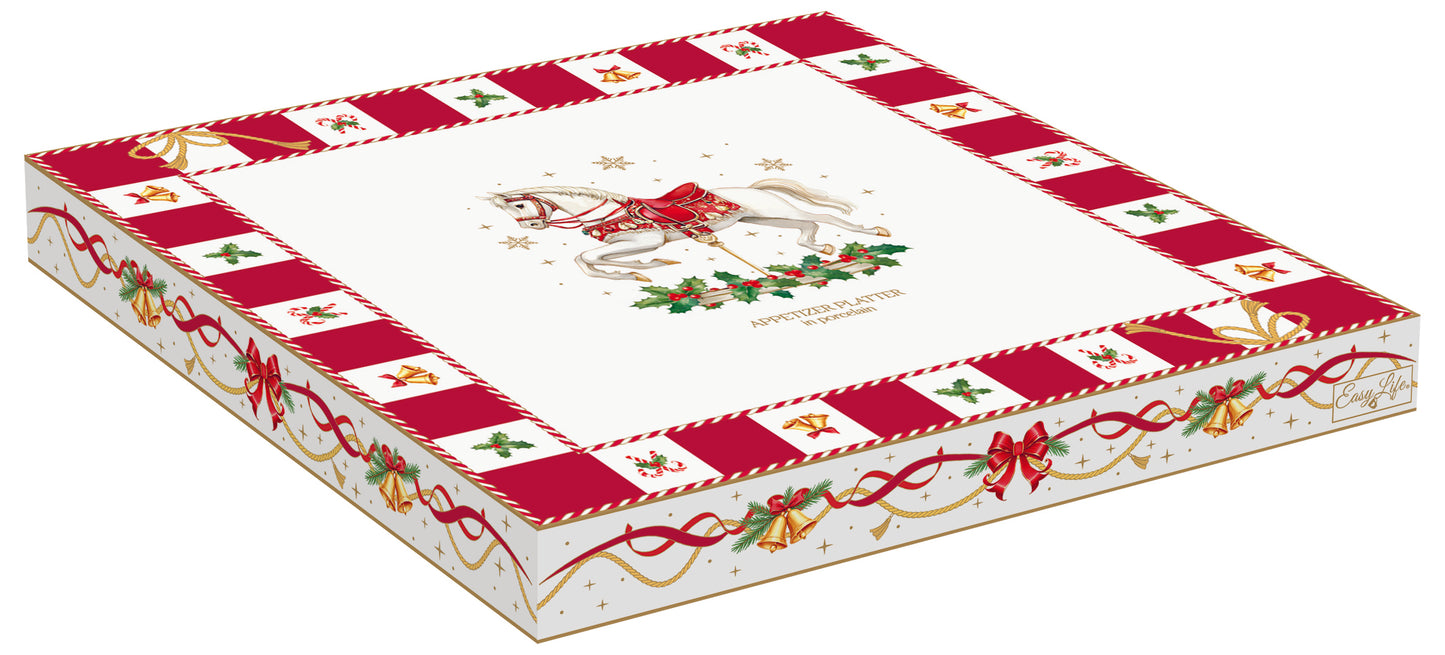 Prato Aperitivos CTAL Porcelana 25x25cm com Caixa