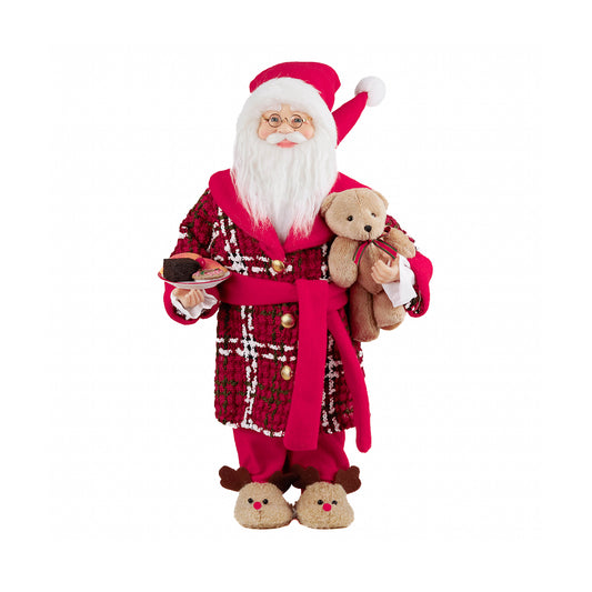 Pai Natal com urso  46 cm