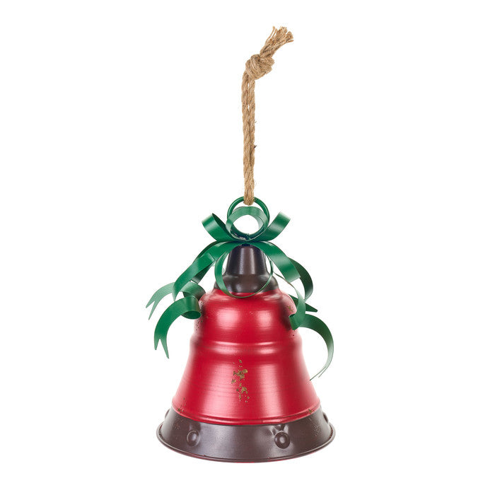 Sino com laço  verde para pendurar  23 X 23 X 34 cm