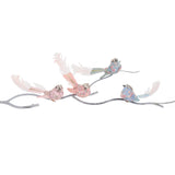 Pássaros com flores com clip 20 cm