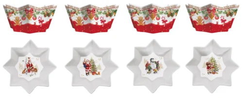 Conjunto 4 Taças Porcelana Christmas Memories 11cm com Caixa