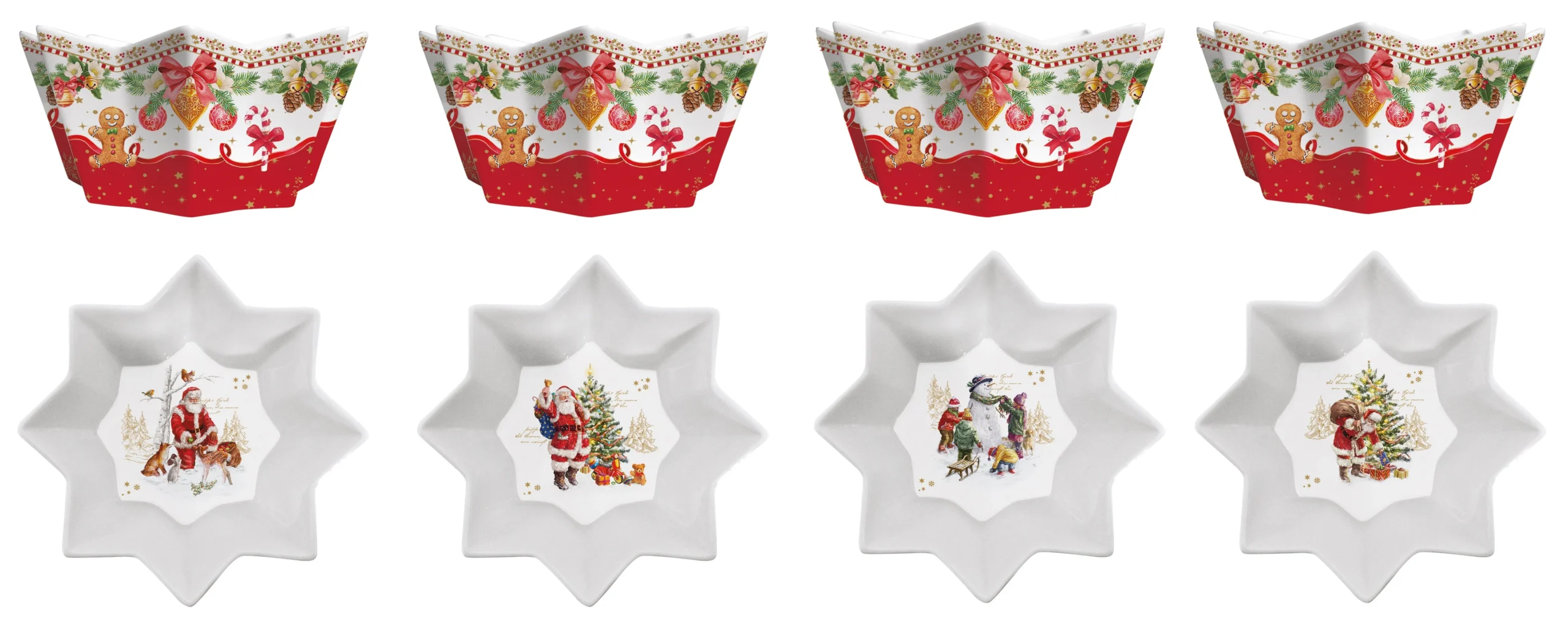 Conjunto 4 Taças Porcelana Christmas Memories 11cm com Caixa