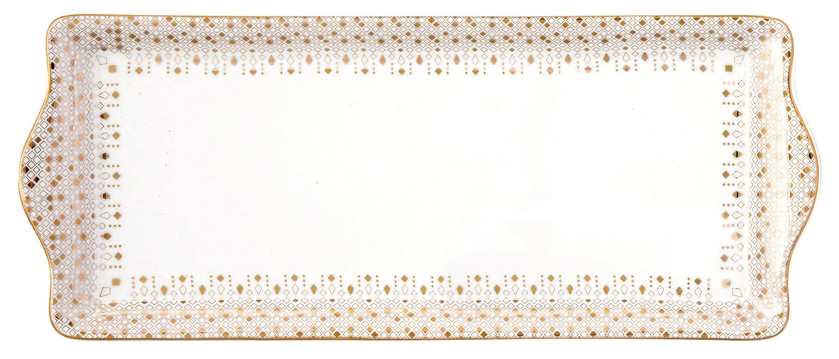 Prato Servir Festive Porcelana 35x15cm com Caixa