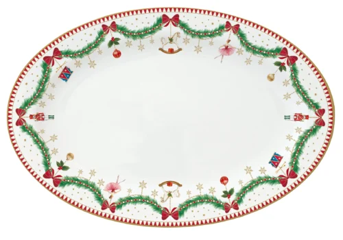 Travessa Oval Magie de Noel Porcelana 35x23,5cm com Caixa