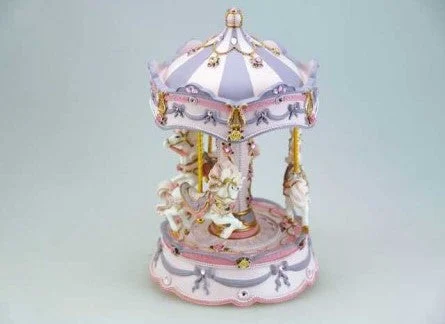 Carrossel Rosa com 3 Cavalos