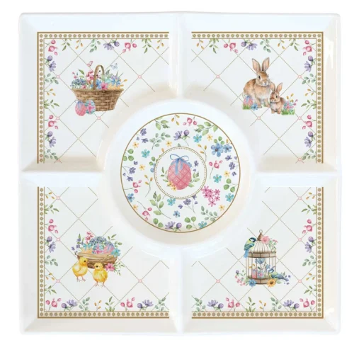 Prato cerâmica coelhos