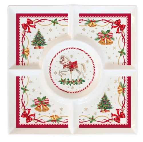 Prato Aperitivos CTAL Porcelana 25x25cm com Caixa