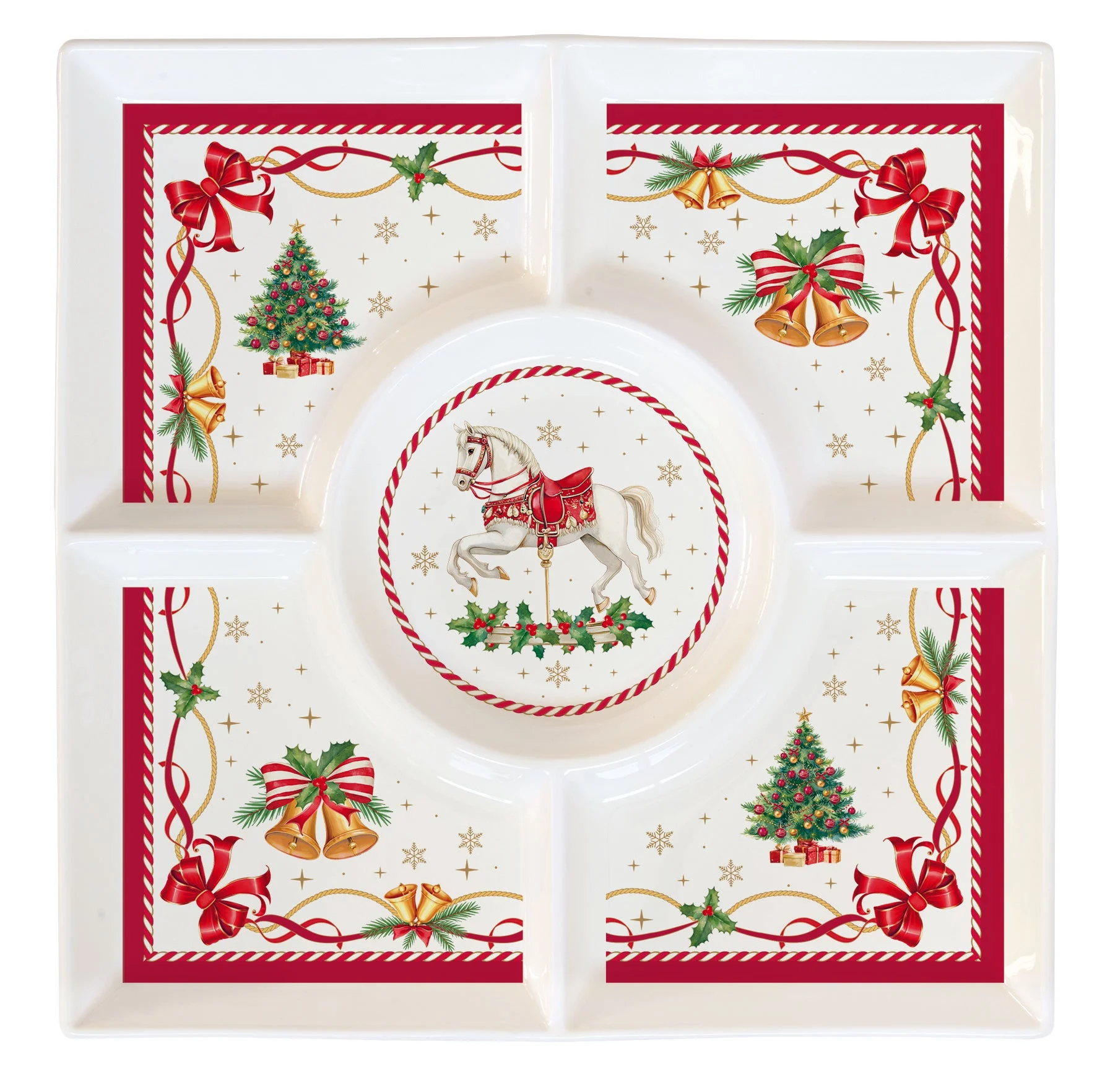 Prato Aperitivos CTAL Porcelana 25x25cm com Caixa