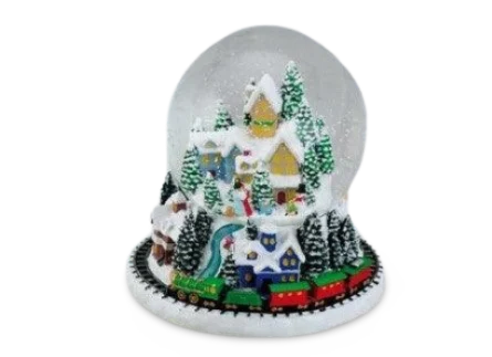 Globo de Neve com Vila e Comboio