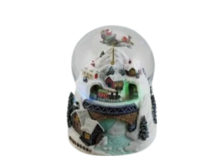 Globo de Neve com Pai Natal e Trenó