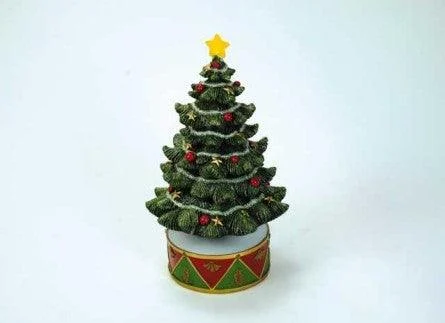 Árvore de Natal sobre base verde e vermelha - Cristina Decors