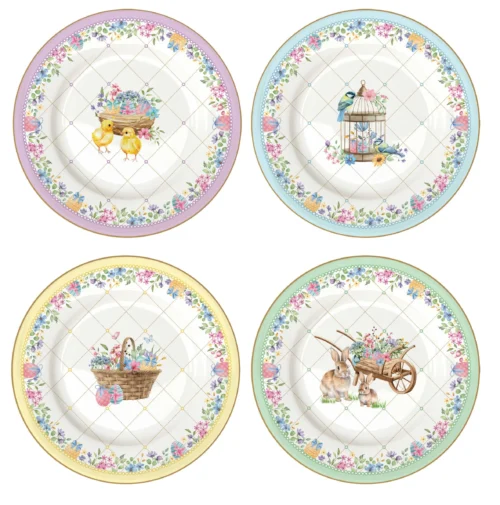 Conjunto de 4 pratos sobremesa diferentes 19cm Spring