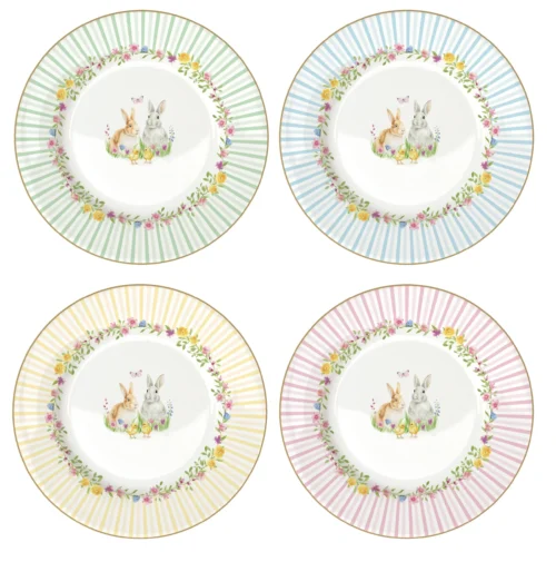 Conjunto 4 pratos sobremesa diferentes 19 cm Easter