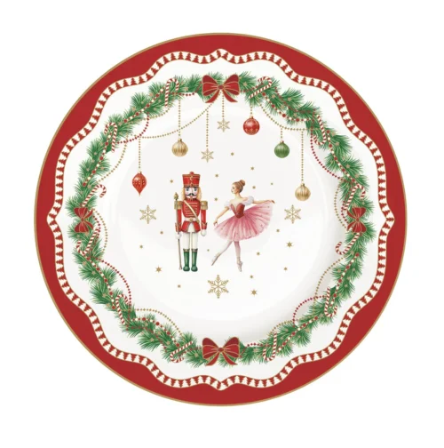 Prato Sobremesa Magie de Noel Porcelana 19cm