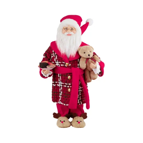 Pai Natal com urso 46 cm
