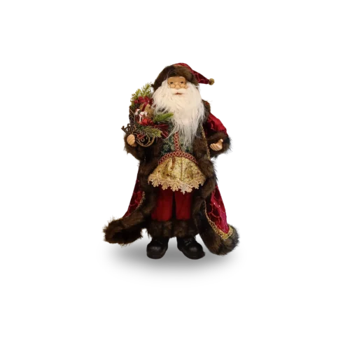 Pai Natal Vermelho e Castanho 30cm