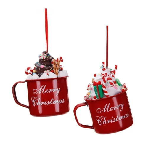 Enfeite caneca com Marshmallow  10 cm