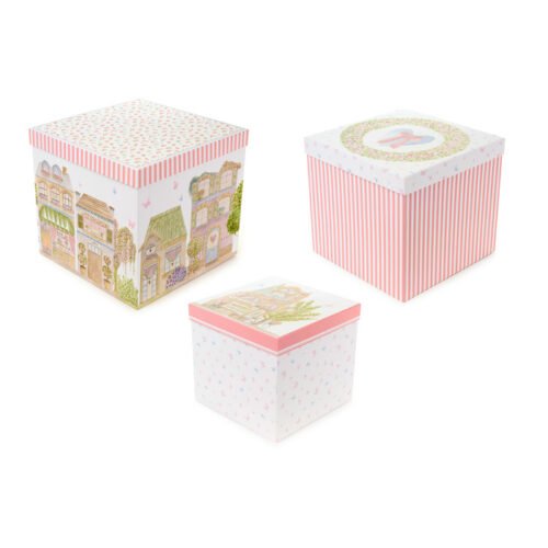 Conjunto de 3 caixas quadradas 20 / 23 / 25 cm