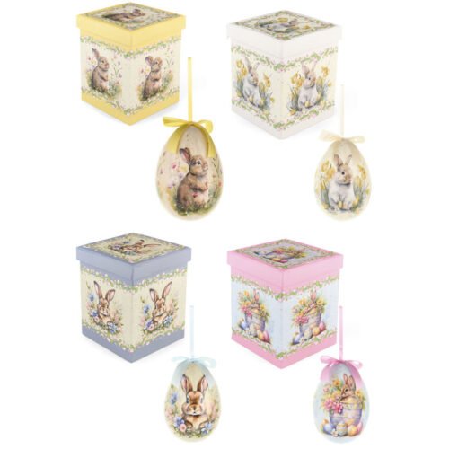 Ovo decorado em caixa 15 cm