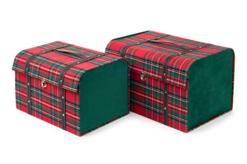 Set de 2 Baus Tartan rectangulares  34,50 / 38,50 cm