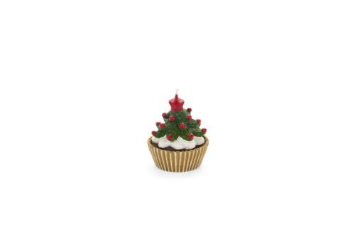 Vela cupcake Árvore de Natal  7 cm