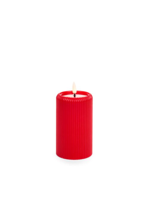 Vela Led Vermelha 7,50 x 7,50 x 12,50 cm