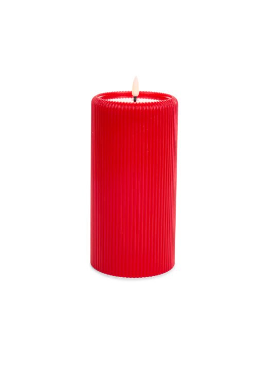 Vela Led  Vermelha 10 x 10 x 20 cm