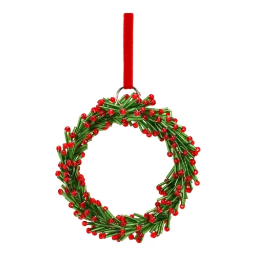 Guirlanda pequena de Natal com enfeites de vidro