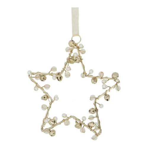 Enfeite em forma de estrela em metal