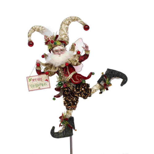 Fada decorativa de Natal média com chapéu e roupa festiva
