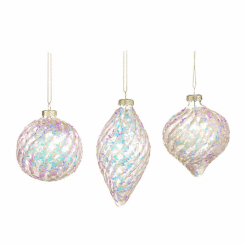 Modelos de enfeites de vidro multicolor com espiral, 8 cm
